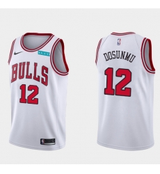 Men Chicago Bulls 12Ayo Dosunmu White Association Edition Swingman Stitched Basketball Jersey Men Chicago Bulls 12Ayo Dosunmu White Association Edition Swingman Stitched Basketball Jersey