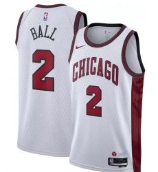 Men Chicago Bulls 2 Lonzo Ball White 2022 23 City Edition Stitched Basketball Jersey Men Chicago Bulls 2 Lonzo Ball White 2022 23 City Edition Stitched Basketball Jersey