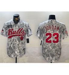 Men Chicago Bulls 23 Michael Jordan 2024 Arctic Camo Salute To Service Stitched Baseball Jersey Men Chicago Bulls 23 Michael Jordan 2024 Arctic Camo Salute To Service Stitched Baseball Jersey