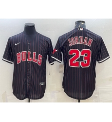 Men Chicago Bulls 23 Michael Jordan Black Cool Base Stitched Baseball Jersey Men Chicago Bulls 23 Michael Jordan Black Cool Base Stitched Baseball Jersey