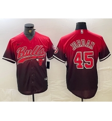Men Chicago Bulls 45 Michael Jordan Red Black With Patch Cool Base Stitched Baseball jerseys Men Chicago Bulls 45 Michael Jordan Red Black With Patch Cool Base Stitched Baseball jerseys