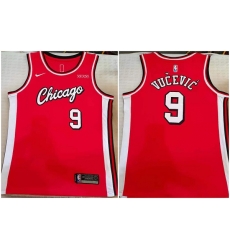 Men Chicago Bulls 9 Nikola Vucevic Red Stitched Basketball Jersey Men Chicago Bulls 9 Nikola Vucevic Red Stitched Basketball Jersey