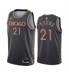 Men Nike Chicago Bulls 21 Thaddeus Young Black NBA Swingman 2020 21 City Edition Jersey Men Nike Chicago Bulls 21 Thaddeus Young Black NBA Swingman 2020 21 City Edition Jersey