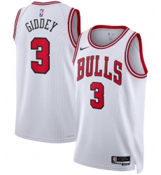 Men Nike Chicago Bulls Josh Giddey #3 Stitched Basketball Swingman Jersey White Men Nike Chicago Bulls Josh Giddey #3 Stitched Basketball Swingman Jersey White