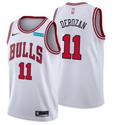 Men's Chicago Bulls #11 DeMar DeRozan White Swingman Stitched Basketball Jersey Men's Chicago Bulls #11 DeMar DeRozan White Swingman Stitched Basketball Jersey