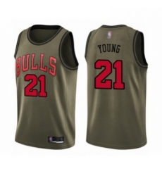 Mens Chicago Bulls 21 Thaddeus Young Swingman Green Salute to Service Basketball Jersey Mens Chicago Bulls 21 Thaddeus Young Swingman Green Salute to Service Basketball Jersey