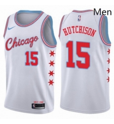 Mens Nike Chicago Bulls 15 Chandler Hutchison Swingman White NBA Jersey City Edition Mens Nike Chicago Bulls 15 Chandler Hutchison Swingman White NBA Jersey City Edition