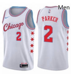 Mens Nike Chicago Bulls 2 Jabari Parker Swingman White NBA Jersey City Edition Mens Nike Chicago Bulls 2 Jabari Parker Swingman White NBA Jersey City Edition