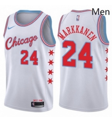Mens Nike Chicago Bulls 24 Lauri Markkanen Authentic White NBA Jersey City Edition Mens Nike Chicago Bulls 24 Lauri Markkanen Authentic White NBA Jersey City Edition