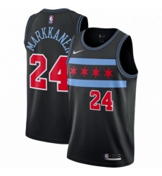 Mens Nike Chicago Bulls 24 Lauri Markkanen Swingman Black NBA Jersey City Edition Mens Nike Chicago Bulls 24 Lauri Markkanen Swingman Black NBA Jersey City Edition
