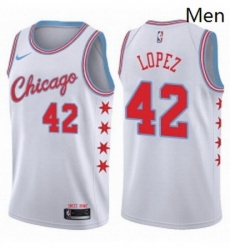Mens Nike Chicago Bulls 42 Robin Lopez Authentic White NBA Jersey City Edition Mens Nike Chicago Bulls 42 Robin Lopez Authentic White NBA Jersey City Edition