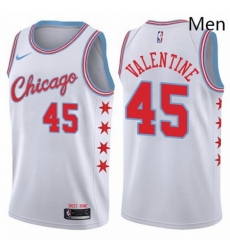 Mens Nike Chicago Bulls 45 Denzel Valentine Authentic White NBA Jersey City Edition Mens Nike Chicago Bulls 45 Denzel Valentine Authentic White NBA Jersey City Edition