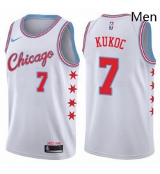 Mens Nike Chicago Bulls 7 Toni Kukoc Authentic White NBA Jersey City Edition Mens Nike Chicago Bulls 7 Toni Kukoc Authentic White NBA Jersey City Edition
