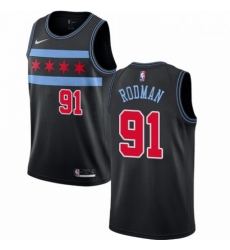 Mens Nike Chicago Bulls 91 Dennis Rodman Swingman Black NBA Jersey City Edition Mens Nike Chicago Bulls 91 Dennis Rodman Swingman Black NBA Jersey City Edition