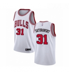 Youth Chicago Bulls 31 Tomas Satoransky Swingman White Basketball Jersey Association Edition Youth Chicago Bulls 31 Tomas Satoransky Swingman White Basketball Jersey Association Edition