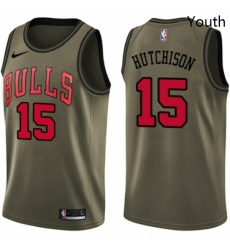Youth Nike Chicago Bulls 15 Chandler Hutchison Swingman Green Salute to Service NBA Jersey Youth Nike Chicago Bulls 15 Chandler Hutchison Swingman Green Salute to Service NBA Jersey