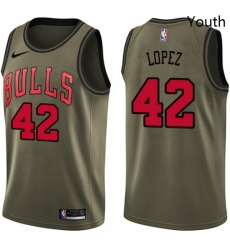 Youth Nike Chicago Bulls 42 Robin Lopez Swingman Green Salute to Service NBA Jersey Youth Nike Chicago Bulls 42 Robin Lopez Swingman Green Salute to Service NBA Jersey