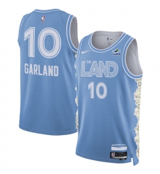 Men Cleveland Cavaliers 10 Darius Garland Light Blue 2024 25 City Edition Stitched Jersey Men Cleveland Cavaliers 10 Darius Garland Light Blue 2024 25 City Edition Stitched Jersey