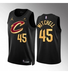 Men Cleveland Cavaliers 45 Donovan Mitchell Black Stitched Jersey Men Cleveland Cavaliers 45 Donovan Mitchell Black Stitched Jersey