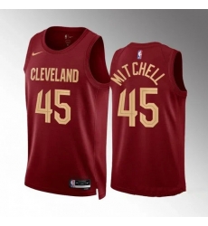Men Cleveland Cavaliers 45 Donovan Mitchell Red Stitched Basketball Jersey Men Cleveland Cavaliers 45 Donovan Mitchell Red Stitched Basketball Jersey