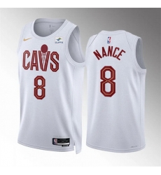 Men Cleveland Cavaliers 8 Pete Nance White Association Edition Stitched Jersey Men Cleveland Cavaliers 8 Pete Nance White Association Edition Stitched Jersey