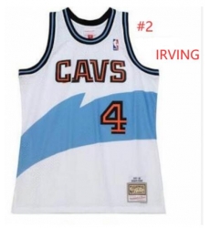 Men Cleveland Cavs #2 Kyrie Irving White Hard Classic M&N Jersey Men Cleveland Cavs #2 Kyrie Irving White Hard Classic M&N Jersey