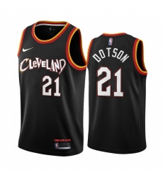 Men Nike Cleveland Cavaliers 21 Damyean Dotson Black NBA Swingman 2020 21 City Edition Jersey Men Nike Cleveland Cavaliers 21 Damyean Dotson Black NBA Swingman 2020 21 City Edition Jersey