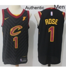 Mens Nike Cleveland Cavaliers 1 Derrick Rose Black NBA Authentic Statement Edition Jersey Mens Nike Cleveland Cavaliers 1 Derrick Rose Black NBA Authentic Statement Edition Jersey