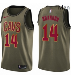 Mens Nike Cleveland Cavaliers 14 Terrell Brandon Swingman Green Salute to Service NBA Jersey Mens Nike Cleveland Cavaliers 14 Terrell Brandon Swingman Green Salute to Service NBA Jersey