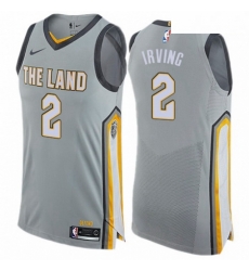 Mens Nike Cleveland Cavaliers 2 Kyrie Irving Authentic Gray NBA Jersey City Edition Mens Nike Cleveland Cavaliers 2 Kyrie Irving Authentic Gray NBA Jersey City Edition