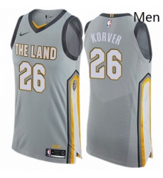 Mens Nike Cleveland Cavaliers 26 Kyle Korver Authentic Gray NBA Jersey City Edition Mens Nike Cleveland Cavaliers 26 Kyle Korver Authentic Gray NBA Jersey City Edition