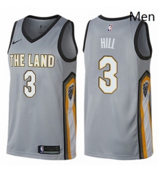 Mens Nike Cleveland Cavaliers 3 George Hill Swingman Gray NBA Jersey City Edition Mens Nike Cleveland Cavaliers 3 George Hill Swingman Gray NBA Jersey City Edition