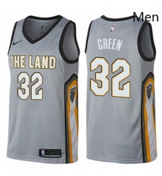 Mens Nike Cleveland Cavaliers 32 Jeff Green Swingman Gray NBA Jersey City Edition Mens Nike Cleveland Cavaliers 32 Jeff Green Swingman Gray NBA Jersey City Edition
