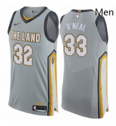 Mens Nike Cleveland Cavaliers 33 Shaquille ONeal Authentic Gray NBA Jersey City Edition Mens Nike Cleveland Cavaliers 33 Shaquille ONeal Authentic Gray NBA Jersey City Edition