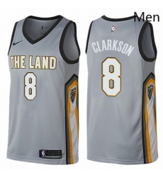 Mens Nike Cleveland Cavaliers 8 Jordan Clarkson Swingman Gray NBA Jersey City Edition Mens Nike Cleveland Cavaliers 8 Jordan Clarkson Swingman Gray NBA Jersey City Edition