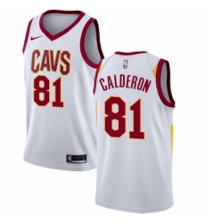Mens Nike Cleveland Cavaliers 81 Jose Calderon Authentic White Home NBA Jersey Association Edition Mens Nike Cleveland Cavaliers 81 Jose Calderon Authentic White Home NBA Jersey Association Edition