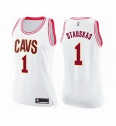 Womens Cleveland Cavaliers 1 Nik Stauskas Swingman Whit Pink Fashion Basketball Jersey Womens Cleveland Cavaliers 1 Nik Stauskas Swingman Whit Pink Fashion Basketball Jersey