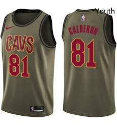 Youth Nike Cleveland Cavaliers 81 Jose Calderon Swingman Green Salute to Service NBA Jersey Youth Nike Cleveland Cavaliers 81 Jose Calderon Swingman Green Salute to Service NBA Jersey
