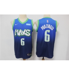 Mavericks 6 Kristaps Porzingis Blue 2020 City Edition Nike Swingman Jersey Mavericks 6 Kristaps Porzingis Blue 2020 City Edition Nike Swingman Jersey