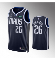 Men Dallas Mavericks 26 Spencer Dinwiddie Navy Statement Edition Stitched Basketball Jersey Men Dallas Mavericks 26 Spencer Dinwiddie Navy Statement Edition Stitched Basketball Jersey
