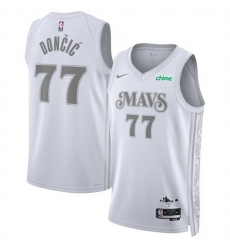 Men Dallas Mavericks 77 Luka Doncic White 2024 25 City Edition Stitched Basketball Jersey Men Dallas Mavericks 77 Luka Doncic White 2024 25 City Edition Stitched Basketball Jersey