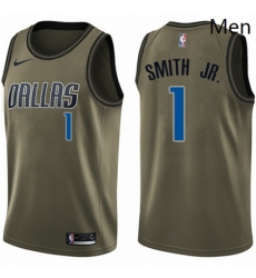 Mens Nike Dallas Mavericks 1 Dennis Smith Jr Swingman Green Salute to Service NBA Jersey Mens Nike Dallas Mavericks 1 Dennis Smith Jr Swingman Green Salute to Service NBA Jersey