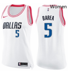 Womens Nike Dallas Mavericks 5 Jose Juan Barea Swingman WhitePink Fashion NBA Jersey Womens Nike Dallas Mavericks 5 Jose Juan Barea Swingman WhitePink Fashion NBA Jersey