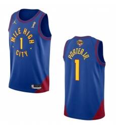 Men Denver Nuggets 1 Michael Porter Jr Blue 2023 Finals Champions Statement Edition Stitched Basketball Jersey Men Denver Nuggets 1 Michael Porter Jr Blue 2023 Finals Champions Statement Edition Stitched Basketball Jersey