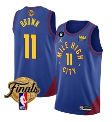 Men Denver Nuggets 11 Bruce Brown Blue 2023 Finals Statement Edition With NO 6 Patch Stitched Basketball Jersey Men Denver Nuggets 11 Bruce Brown Blue 2023 Finals Statement Edition With NO 6 Patch Stitched Basketball Jersey