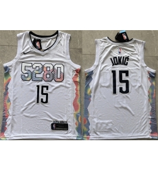 Men Denver Nuggets 15 Nikola Joki u0107 White 2024 City Edition Stitched Basketball Jersey Men Denver Nuggets 15 Nikola Joki u0107 White 2024 City Edition Stitched Basketball Jersey