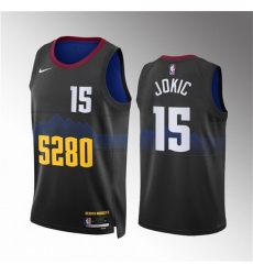 Men Denver Nuggets 15 Nikola Jokic Black 2023 City Edition Stitched Basketball Jersey Men Denver Nuggets 15 Nikola Jokic Black 2023 City Edition Stitched Basketball Jersey