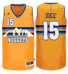 Men Denver Nuggets 15 Nikola Jokic Gold 2016 17 Swingman Stitched Basketball Jersey Men Denver Nuggets 15 Nikola Jokic Gold 2016 17 Swingman Stitched Basketball Jersey