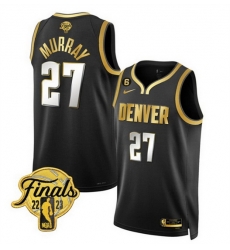 Men Denver Nuggets 27 Jamal Murray Black Gold Edition 2023 Finals Collection With NO 6 Patch Stitched Basketball Jersey Men Denver Nuggets 27 Jamal Murray Black Gold Edition 2023 Finals Collection With NO 6 Patch Stitched Basketball Jersey