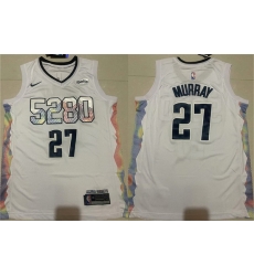 Men Denver Nuggets 27 Jamal Murray White 2024 25 City Edition Stitched Basketball Jersey Men Denver Nuggets 27 Jamal Murray White 2024 25 City Edition Stitched Basketball Jersey